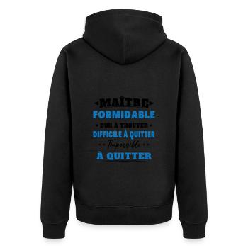 Maître formidable idée cadeau maître d'école - Veste à capuche bio Premium Unisexe - noir - Dos - Nico (187cm)
