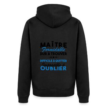 Maître formidable, Cadeau Maître école - Veste à capuche bio Premium Unisexe - noir - Dos - Nico (187cm)