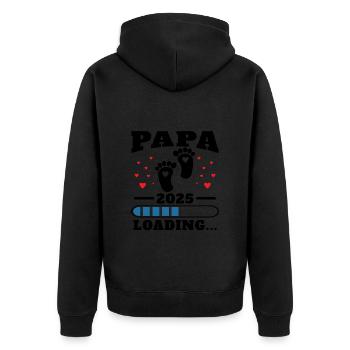 Papa 2025 Drôle Cadeau de Fête des Pères Femmes Enceintes - Veste à capuche bio Premium Unisexe - noir - Dos - Nico (187cm)