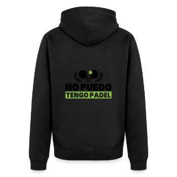 Ich kann nicht, ich habe Padel Tennis Padel Spieler - Unisex Premium Bio Zip Hoodie - Schwarz - Hinten - Nico (187cm)