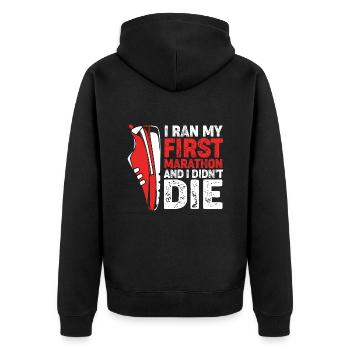 Marathon Runners Half Marathon Marathon - Unisex Premium Organic Zip Hoodie - black - Back - Nico (187cm)