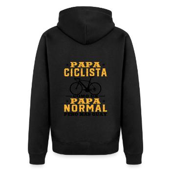 Bike Bicycle Papa Cyclist Coolest Fun - Unisex Premium Organic Zip Hoodie - black - Back - Nico (187cm)
