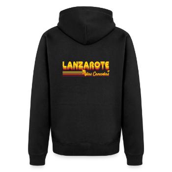 Lanzarote Urlaubs Design für den Fan der Kanaren - Unisex Premium Bio Zip Hoodie - Schwarz - Hinten - Nico (187cm)