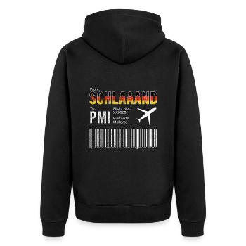 Mallorca Boarding Pass Trip - Unisex Premium Organic Zip Hoodie - black - Back - Nico (187cm)