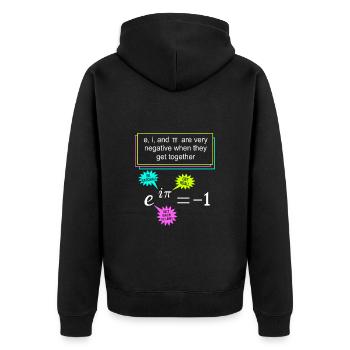 Mathematiker Mathe mathematisch Mathematik - Unisex Premium Bio Zip Hoodie - Schwarz - Hinten - Nico (187cm)
