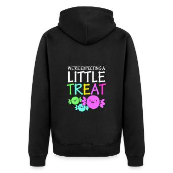 Gender Reveal Halloween Mom-to-be - Unisex Premium Organic Zip Hoodie - black - Back - Nico (187cm)