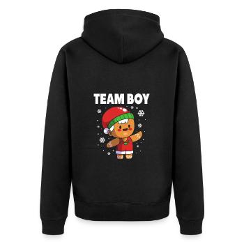 Werdende Mutter Weihnachten Gender Reveal - Unisex Premium Bio Zip Hoodie - Schwarz - Hinten - Nico (187cm)
