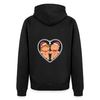 Werdende Mutter Weihnachten Gender Reveal - Unisex Premium Bio Zip Hoodie - Schwarz - Hinten - Nico (187cm)