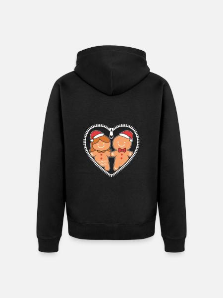 Werdende Mutter Weihnachten Gender Reveal - Unisex Premium Bio Zip Hoodie - Schwarz