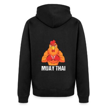 Muay thai Kickboxer Kickboxing Thai boxing - Unisex Premium Bio Zip Hoodie - Schwarz - Hinten - Nico (187cm)