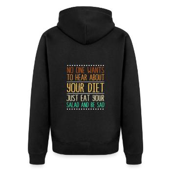Dietician Diet Salad - Unisex Premium Organic Zip Hoodie - black - Back - Nico (187cm)
