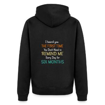 lazy procrastination lazy laziness - Unisex Premium Organic Zip Hoodie - black - Back - Nico (187cm)