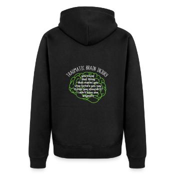 Car accident Traumatic brain injury Traumatic brain injury - Unisex Premium Organic Zip Hoodie - black - Back - Nico (187cm)