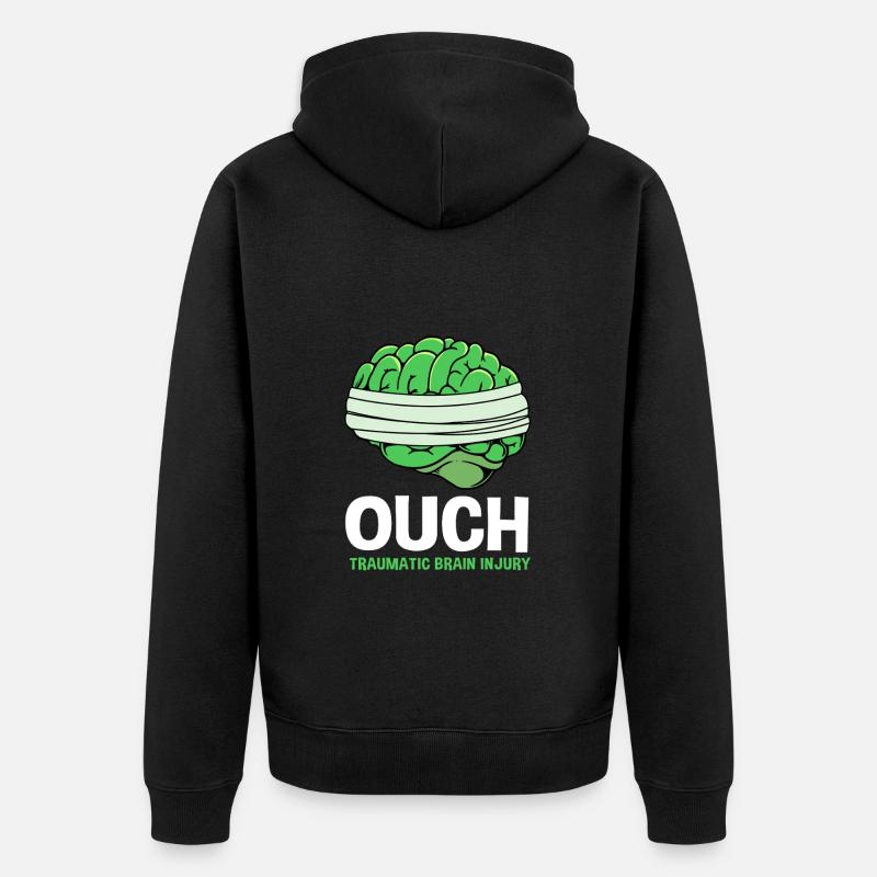 Schädel-Hirn-Trauma Schädelhirntrauma Autounfall - Unisex Premium Bio Zip Hoodie - Schwarz