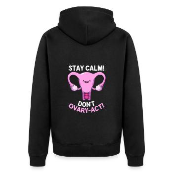 Obgyn Frauenheilkunde Geburtshilfe Hebamme - Unisex Premium Bio Zip Hoodie - Schwarz - Hinten - Nico (187cm)