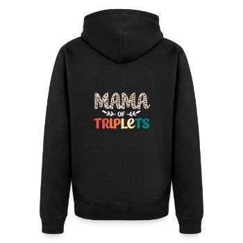 Drilling Mutter Mama - Unisex Premium Bio Zip Hoodie - Schwarz - Hinten - Nico (187cm)