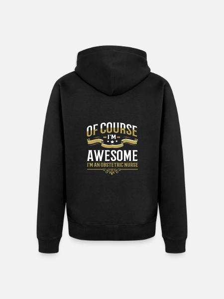 Pregnancy Hospital Nurse - Unisex Premium Organic Zip Hoodie - black