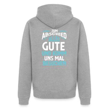 Arbeit Jobwechsel Motiv Kollegen Abschied Erinneru - Unisex Premium Bio Zip Hoodie - Grau meliert - Hinten - Nico (187cm)