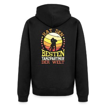 Tanzpartner Paar Design Motiv Lustige Sprüche Gesc - Unisex Premium Bio Zip Hoodie - Schwarz - Hinten - Nico (187cm)