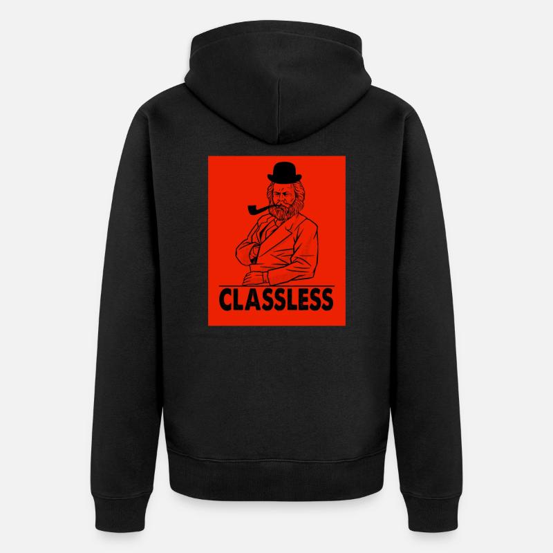 Karl Marx Classless - Unisex Premium Bio Zip Hoodie - Schwarz