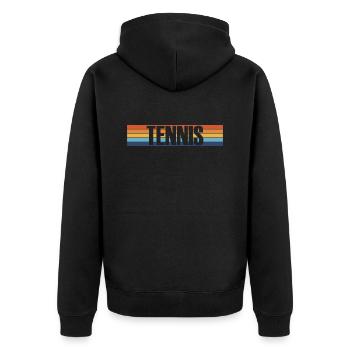 Tennis retro colorful tennis design - Unisex Premium Organic Zip Hoodie - black - Back - Nico (187cm)