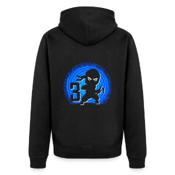 Ninja Birthday 3 Years Boy Ninjas Ninja - Unisex Premium Organic Zip Hoodie - black - Back - Nico (187cm)