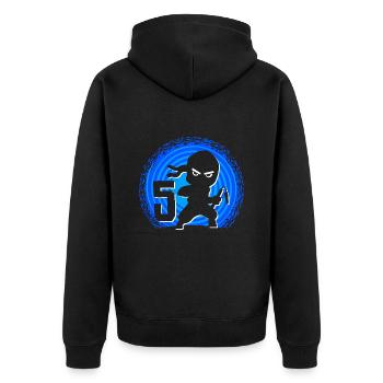 Ninja Birthday 5 Years Boy Ninjas Ninja - Unisex Premium Organic Zip Hoodie - black - Back - Nico (187cm)