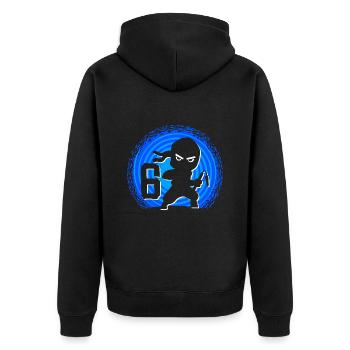 Ninja Birthday 6 Years Boy Ninjas Ninja - Unisex Premium Organic Zip Hoodie - black - Back - Nico (187cm)
