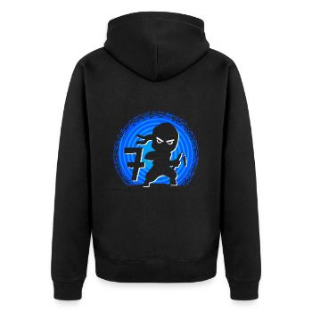 Ninja Birthday 7 Years Boy Ninjas Ninja - Unisex Premium Organic Zip Hoodie - black - Back - Nico (187cm)
