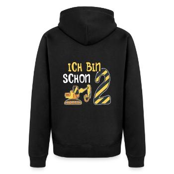 Baggerfahrer 2. Geburtstag Kinder 2 Jahre Bagger - Unisex Premium Bio Zip Hoodie - Schwarz - Hinten - Nico (187cm)