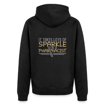 Pharmacist Sparkle - Unisex Premium Organic Zip Hoodie - black - Back - Nico (187cm)