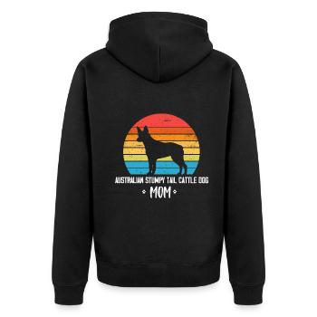 Australian Stumpy Tail Cattle Dog - Unisex Premium Bio Zip Hoodie - Schwarz - Hinten - Nico (187cm)