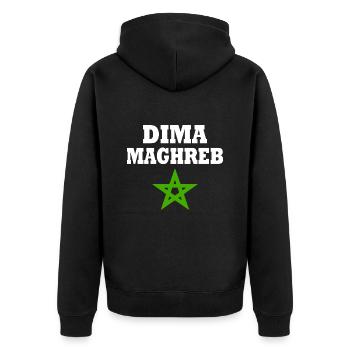 Dima maghreb - Veste à capuche bio Premium Unisexe - noir - Dos - Nico (187cm)