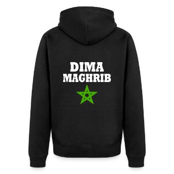 Dima maghrib - Veste à capuche bio Premium Unisexe - noir - Dos - Nico (187cm)