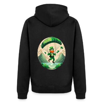 Parapente Trèfle de la Saint-Patrick - Veste à capuche bio Premium Unisexe - noir - Dos - Nico (187cm)