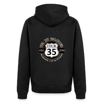Radtour Rennrad Alpenpass Col du Galibier - Unisex Premium Bio Zip Hoodie - Schwarz - Hinten - Nico (187cm)