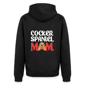 Cocker Spaniel Mama Hundemama - Unisex Premium Bio Zip Hoodie - Schwarz - Hinten - Nico (187cm)