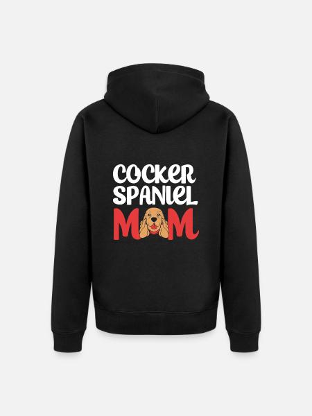 Cocker Spaniel Mama Hundemama - Unisex Premium Bio Zip Hoodie - Schwarz