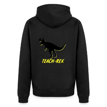 Teach-Rex - Unisex Premium Organic Zip Hoodie - black - Back - Nico (187cm)