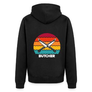 Butcher Butcher Butcher Butcher’s Shop Cadeau - Veste à capuche bio Premium Unisexe - noir - Dos - Nico (187cm)