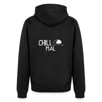 Chill Mal Dein Leben Kawaii Tapir Zen Schlaf - Unisex Premium Bio Zip Hoodie - Schwarz - Hinten - Nico (187cm)