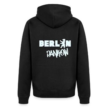 Berlin Pankow lettering Grafitti souvenir district - Unisex Premium Organic Zip Hoodie - black - Back - Nico (187cm)
