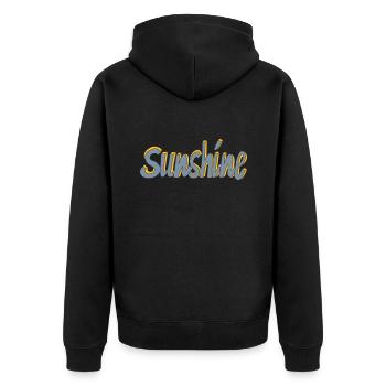 Sunshine - Unisex Premium Bio Zip Hoodie - Schwarz - Hinten - Nico (187cm)