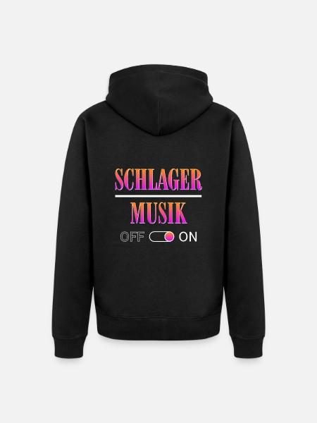 Schlagermusik On - Unisex Premium Bio Zip Hoodie - Schwarz