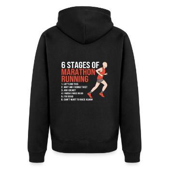 Marathon Half Marathon Marathon Runner - Unisex Premium Organic Zip Hoodie - black - Back - Nico (187cm)