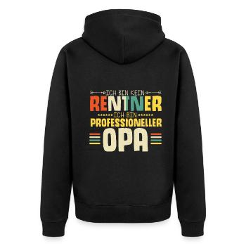Lustiges Opa Geschenk - Unisex Premium Bio Zip Hoodie - Schwarz - Hinten - Nico (187cm)