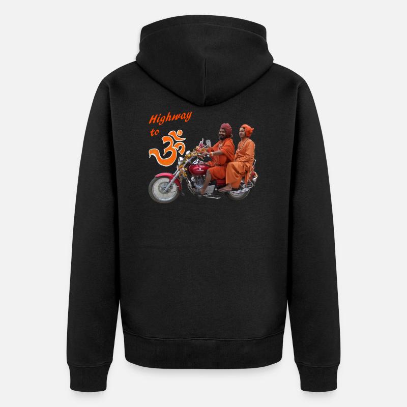 Highway to OM - Unisex Premium Bio Zip Hoodie - Schwarz