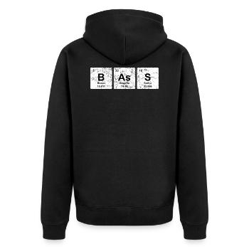 BASS TECHNO Festival Musik Gitarre Bassist Musiker - Unisex Premium Bio Zip Hoodie - Schwarz - Hinten - Nico (187cm)