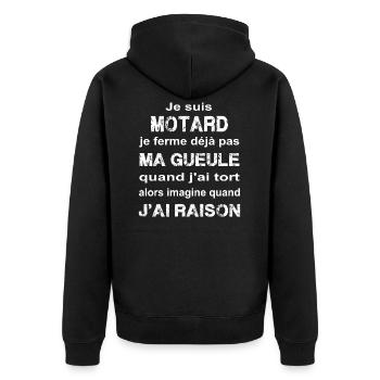 Je suis Motard - Veste à capuche bio Premium Unisexe - noir - Dos - Nico (187cm)
