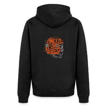 Motorbike no need for brakes - Unisex Premium Organic Zip Hoodie - black - Back - Nico (187cm)